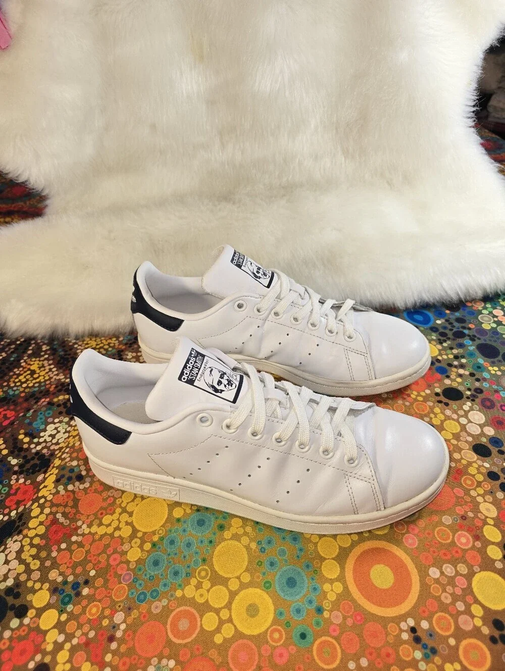 Adidas Stan Smith Men's White Leather Tennis Shoes